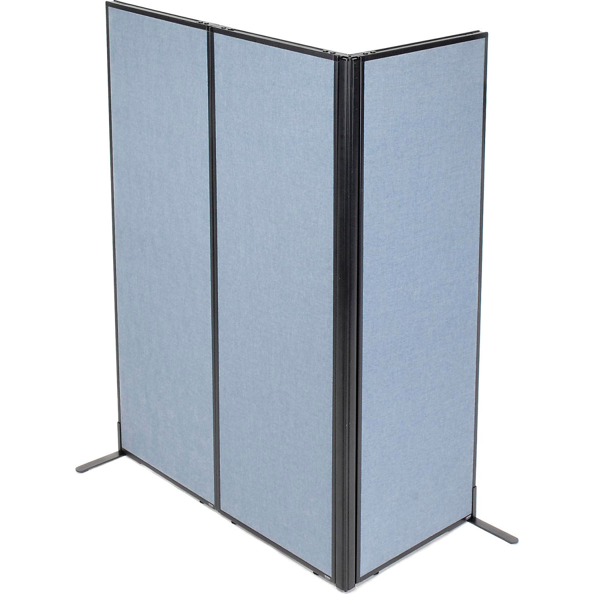 Picture of Global Industrial 695095BL Interion Freestanding 3-Panel Corner Room Divider&#44; Blue - 24.25 x 72 in.