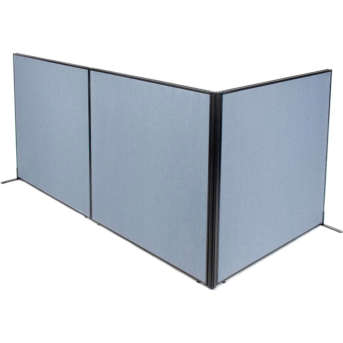 Picture of Global Industrial 695120BL Interion Freestanding 3-Panel Corner Room Divider&#44; Blue - 60.25 x 60 in.