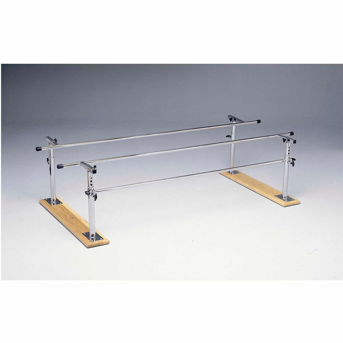 Picture of Fabrication Enterprises B2140436 7 ft. Wood Base Folding Parallel Bars&#44; Height & Width Adjustable