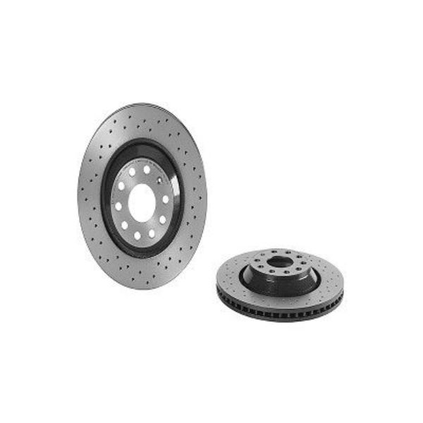 B2693240 09.A200.1X Premium UV Coated Rear Xtra Cross Drilled Brake Rotor for 2019-2019 Audi A3 Quattro
