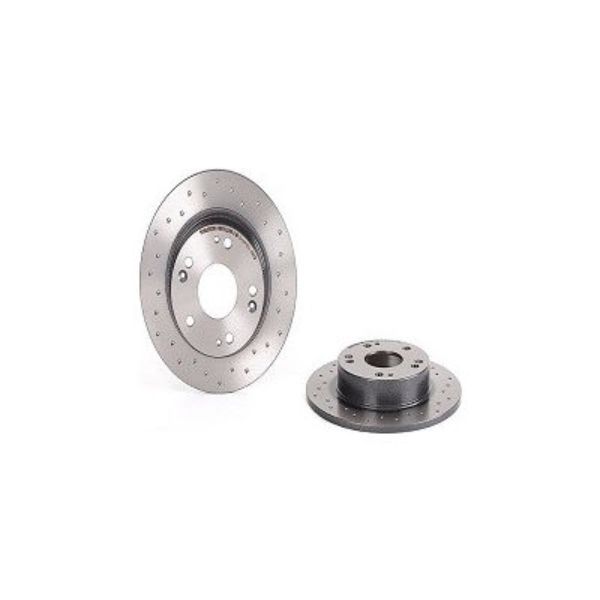 Premium UV Coated Rear Xtra Cross Drilled Brake Rotor - Black - Rear - Includes Hardware