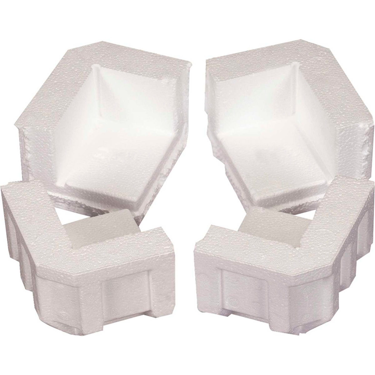 B546160 Foam Corners - White - 4.87 x 4 x 3.25 in. - 320 per Case