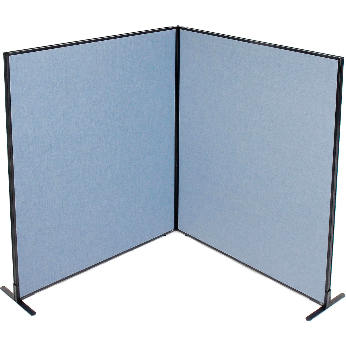 Picture of Global Industrial 695108BL Interion Freestanding 2-Panel Corner Room Divider&#44; Blue - 60.25 x 72 in.