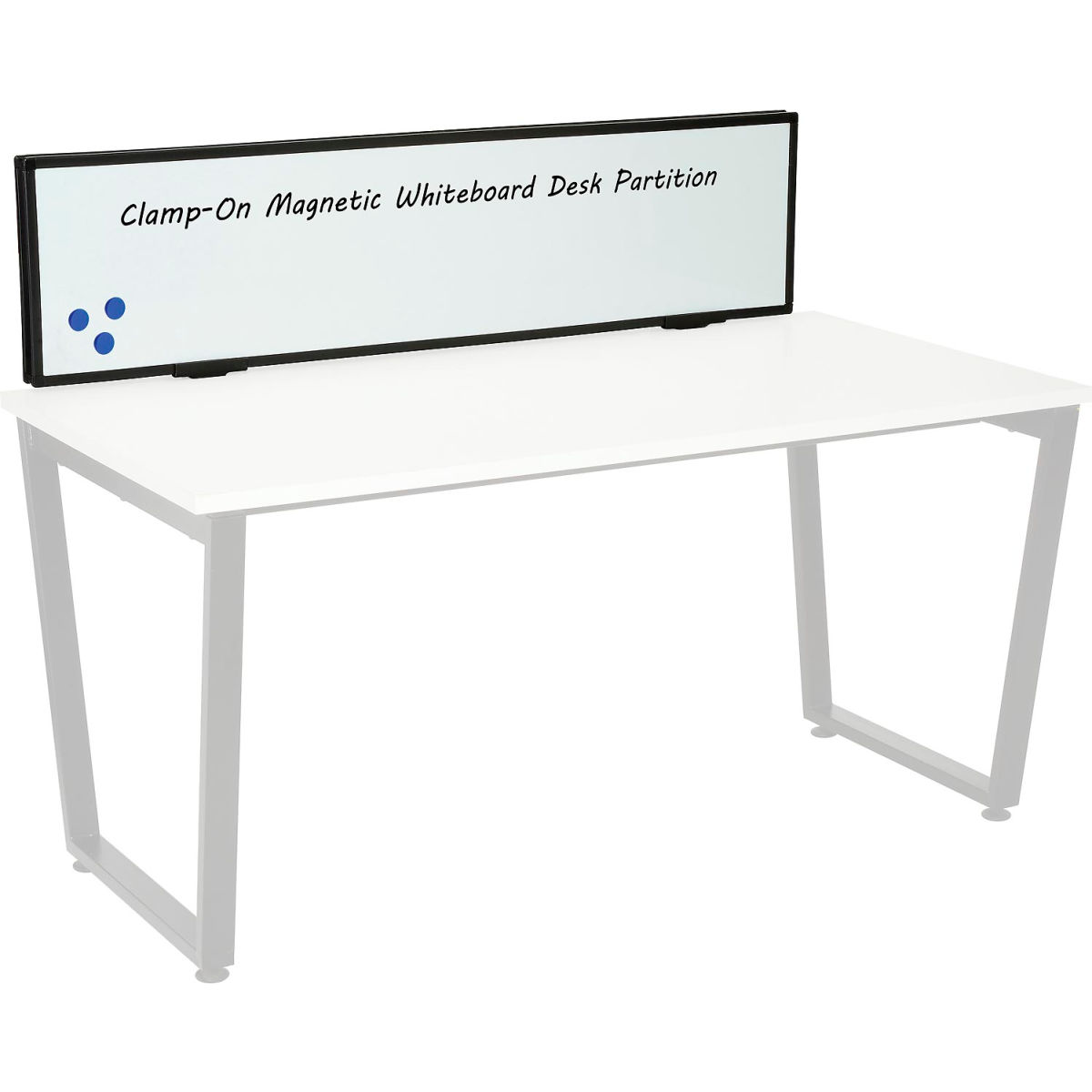 Interion Universal Clamp-On Desk Partition with Magnetic Whiteboard