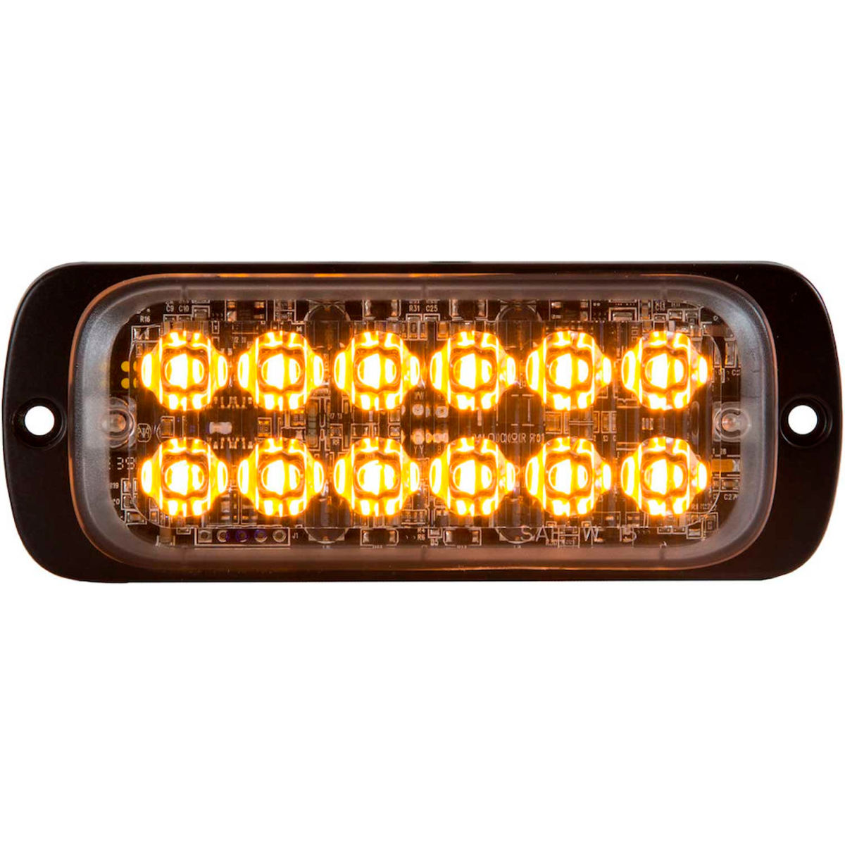 B2262900 4.5 in. Amber Thin Mount Rectangular Strobe Light with 12 LED