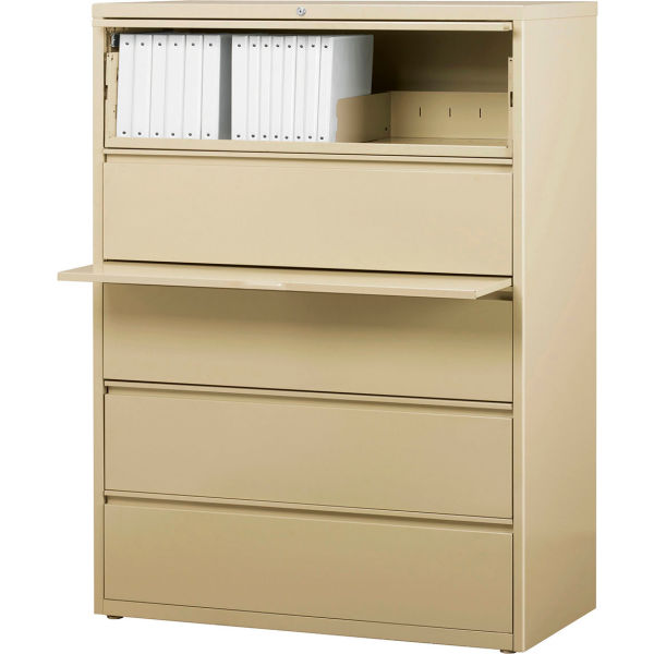 B691069 42 in. HL10000 Series Lateral File with 5-Drawer - Putty