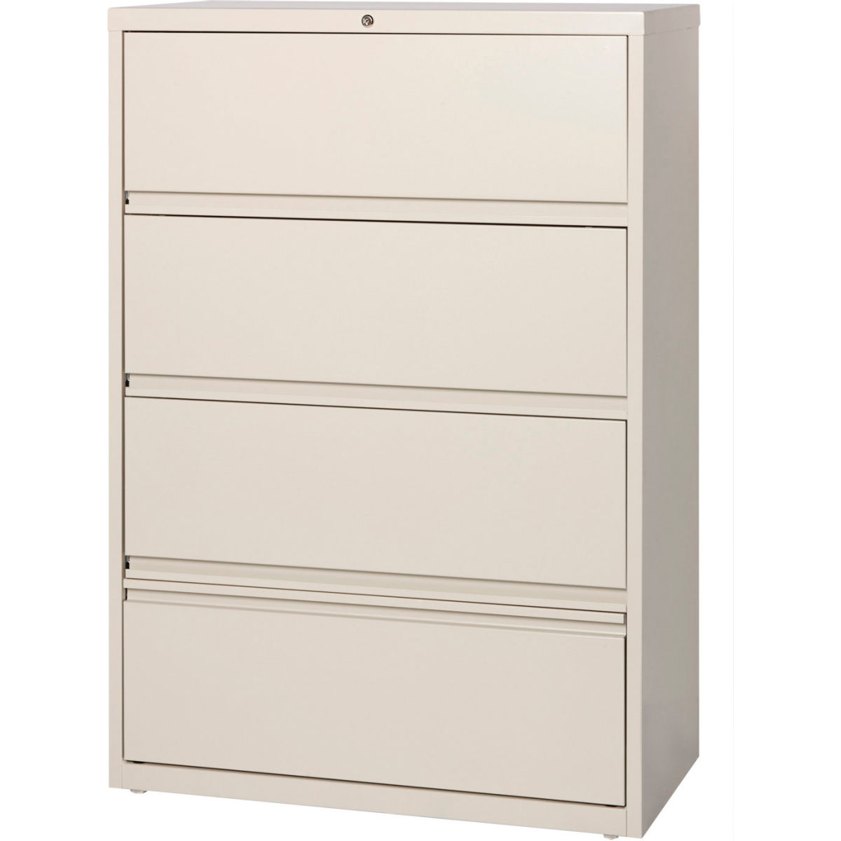 B691041 36 in. HL8000 Series Receding Drawer Front Lateral File with 4-Drawer - Putty -  Hirsh Industries