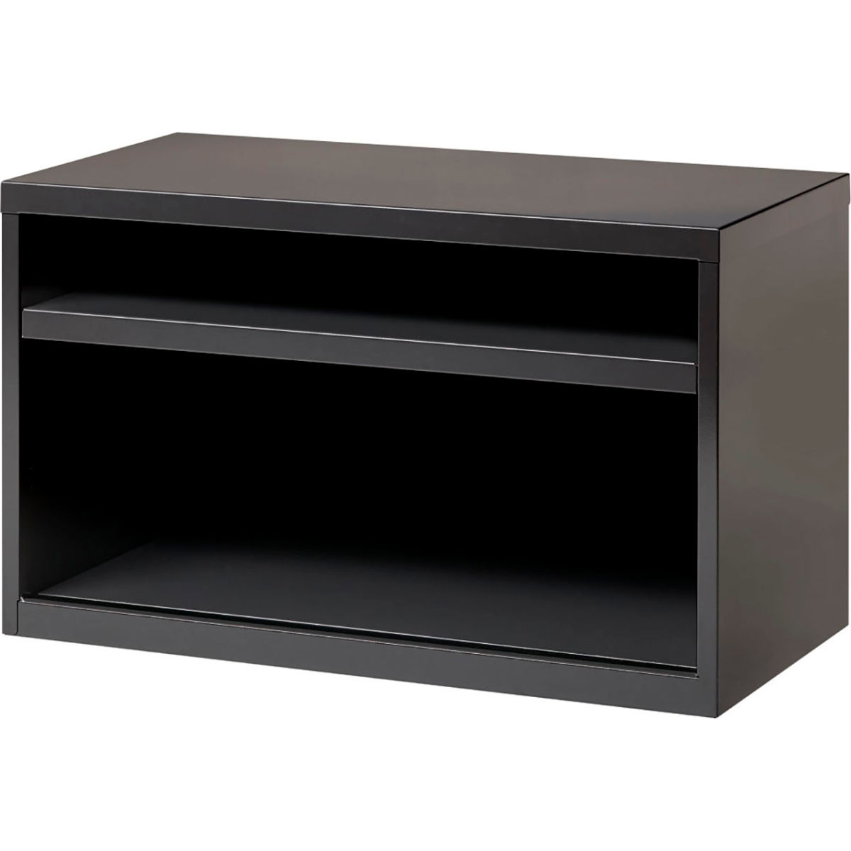 36 in. Low Credenza with 2 Open Shelves - Charcoal