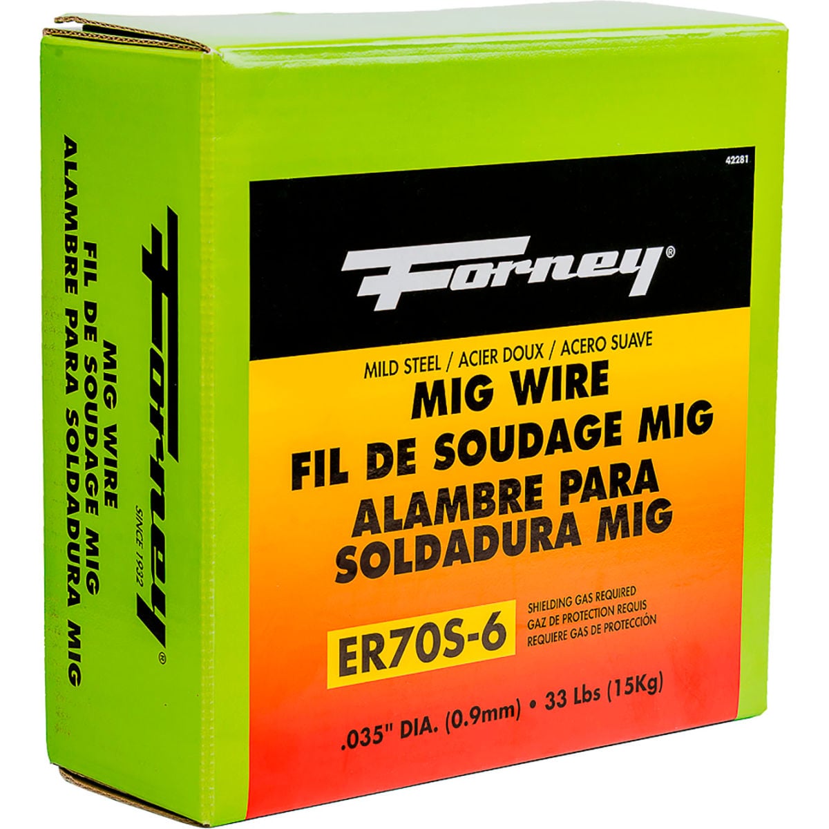 0.035 in. Forney ER70S-6 Mild Steel Solid MIG Welding Wire, 33 lbs Spool