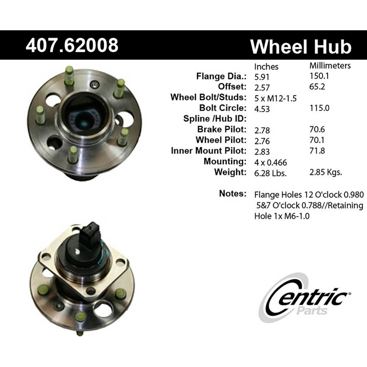 Centric B2675062 407.62008E C-Tek Standard Hub & Bearing Assembly with Integral ABS for 2000-2005 Buick Lesabre -  World Centric