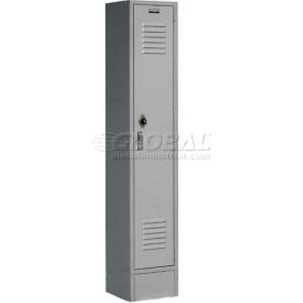 Global Industrial PS1216AG Paramount Single Tier 1 Door Assembled Locker, Gray - 12 x 12 x 60 in.