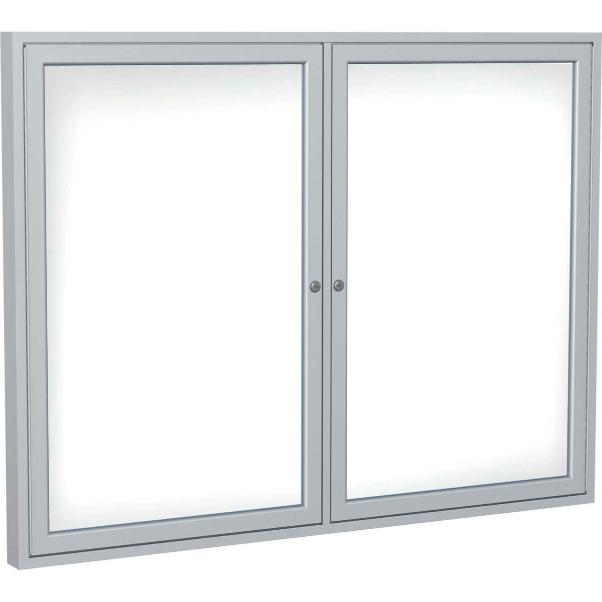 36 x 48 in. 2 Door White Porcelain Enclosed Whiteboard with Silver Frame