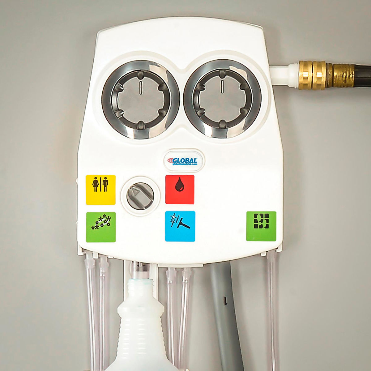 Global Industrial Universal Cleaning Chemical Dilution Dispenser with Dual Flow, 5-Chemical