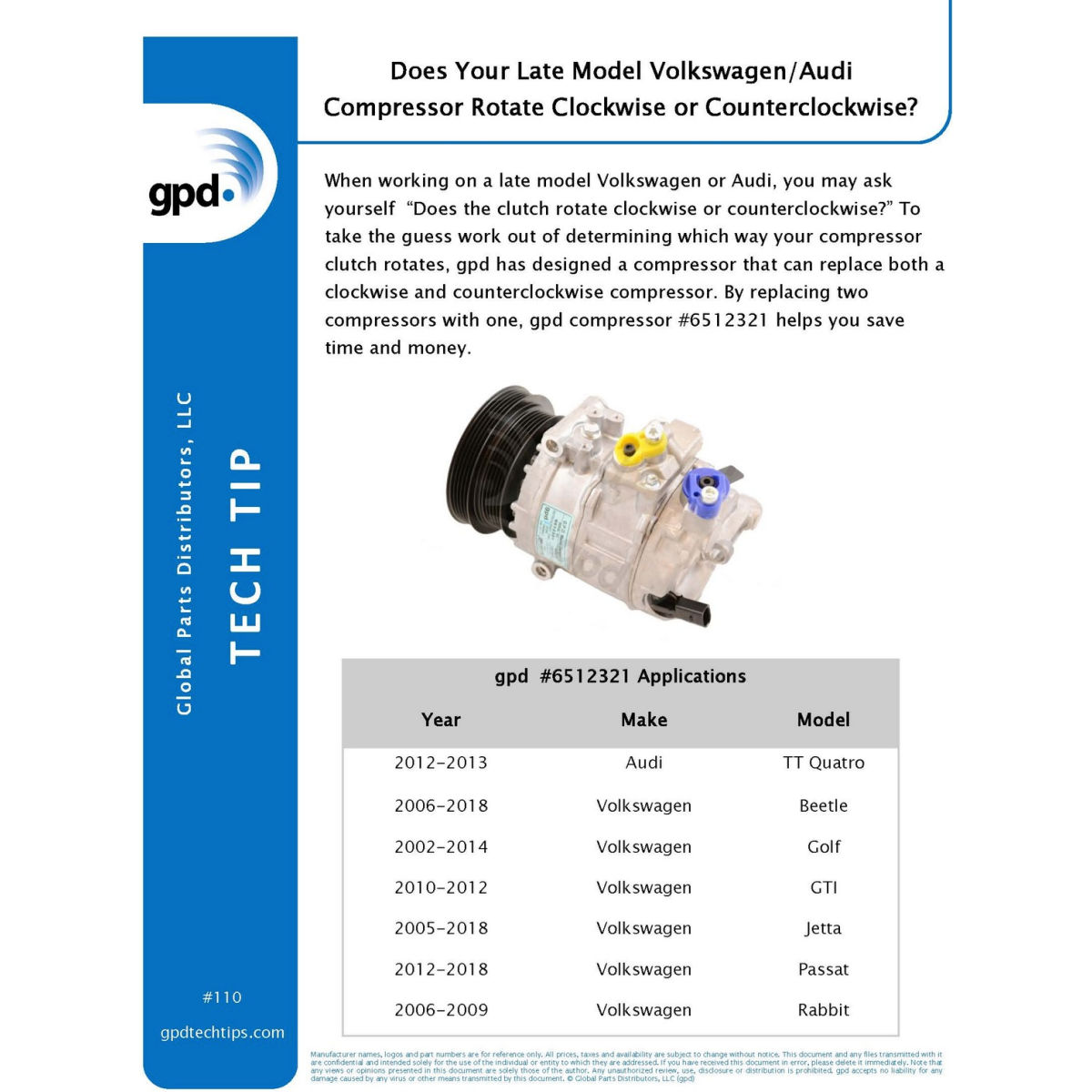 B2745051 6512321 12V AC Compressor for 2012-2013 Audi TT RS Quattro