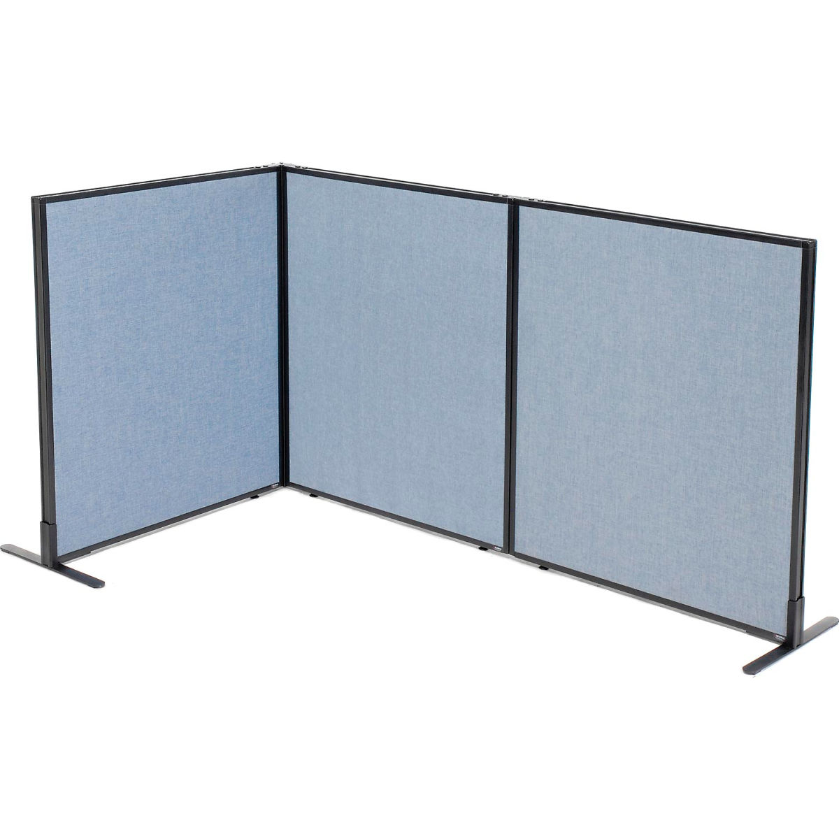 Picture of Global Industrial 695049BL Interion Freestanding 3-Panel Corner Room Divider&#44; Blue - 36.25 x 42 in.