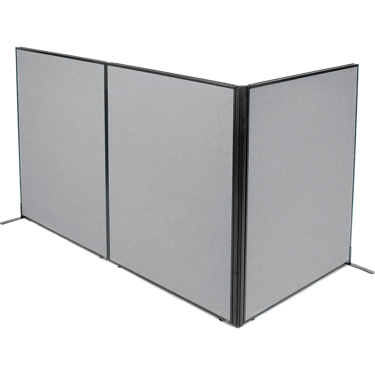 Picture of Global Industrial 695053GY Interion Freestanding 3-Panel Corner Room Divider&#44; Gray - 48.25 x 60 in.