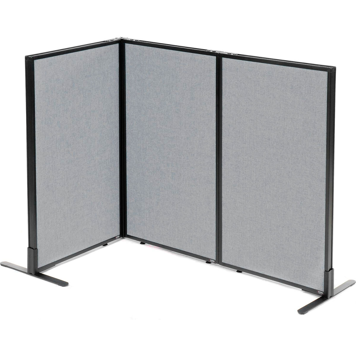 Picture of Global Industrial 695093GY Interion Freestanding 3-Panel Corner Room Divider&#44; Gray - 24.25 x 42 in.