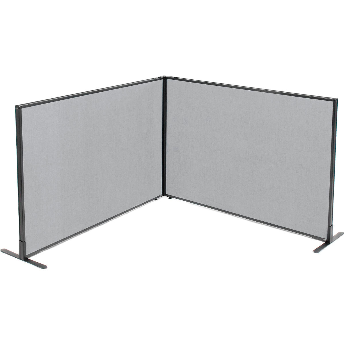 Picture of Global Industrial 695106GY Interion Freestanding 2-Panel Corner Room Divider&#44; Gray - 60.25 x 42 in.