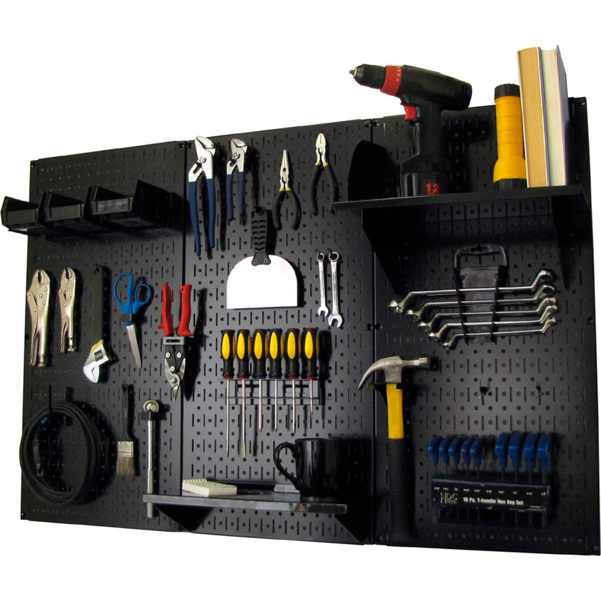 Pegboard Standard Tool Storage Kit, Black - 48 x 32 x 9 in.