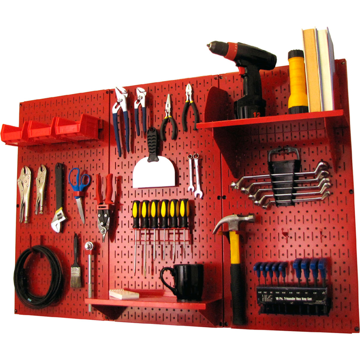 Pegboard Standard Tool Storage Kit, Red - 48 x 32 x 9 in.