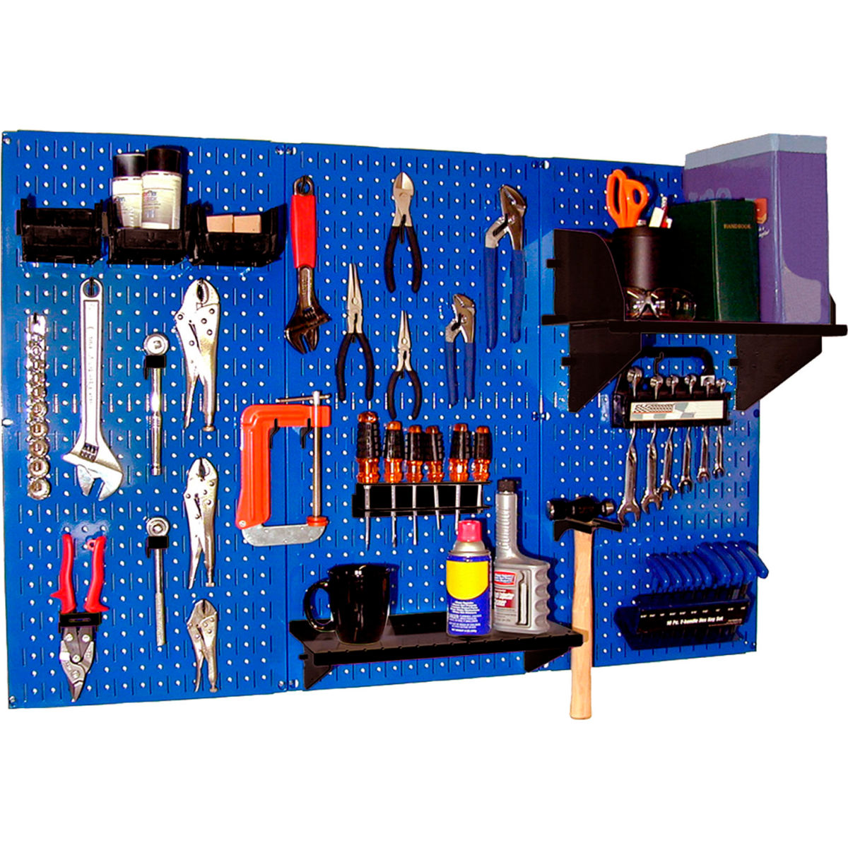 Pegboard Standard Tool Storage Kit, Blue & Black - 48 x 32 x 9 in.