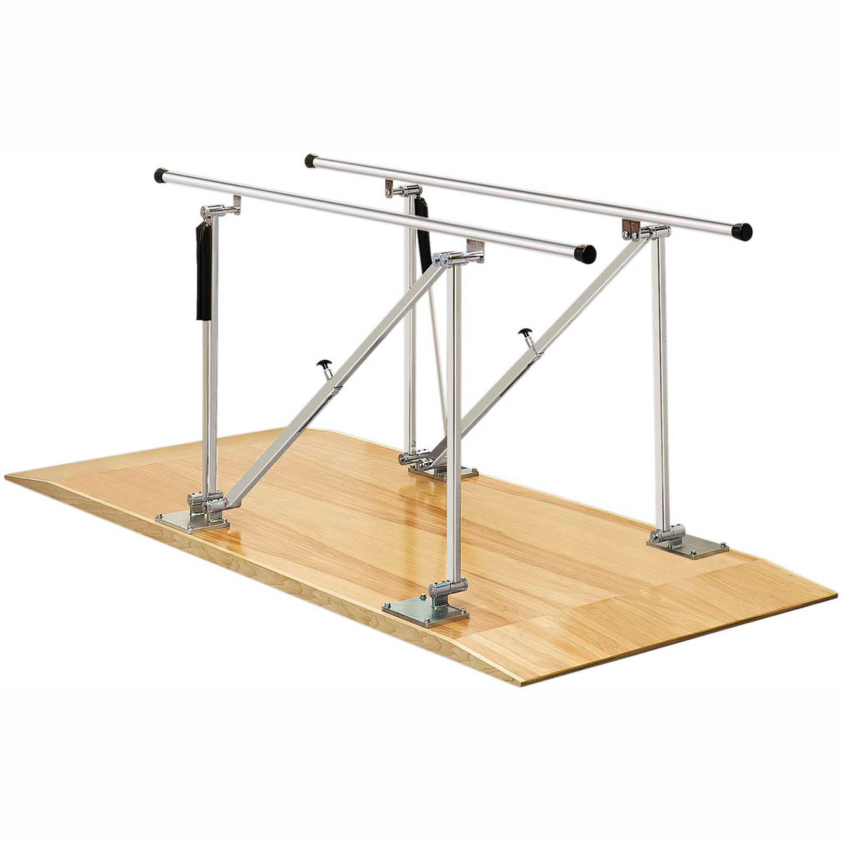Picture of Fabrication Enterprises B2140420 12 ft. Deluxe Wood Platform Mounted Parallel Bars&#44; Height Adjustable