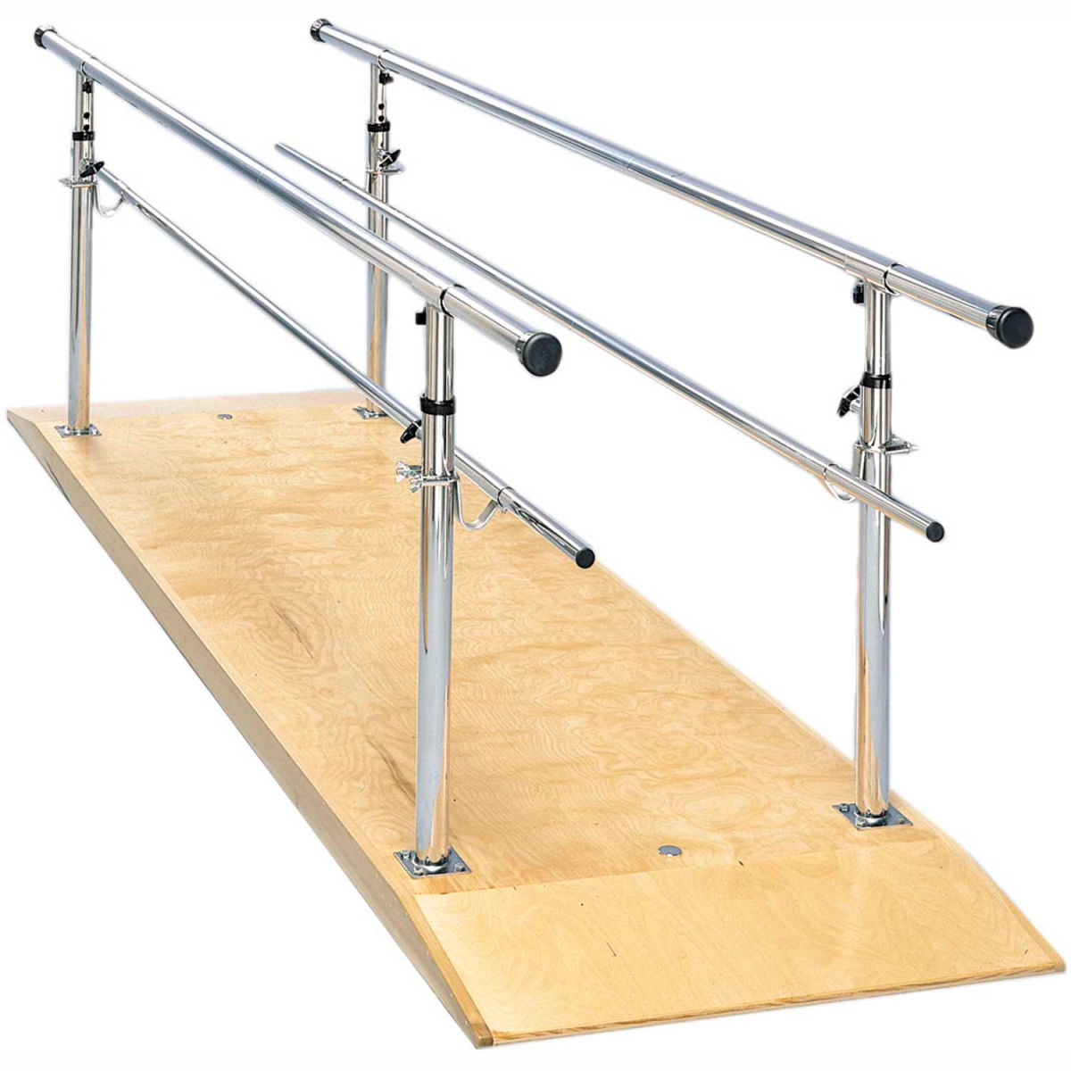 Picture of Fabrication Enterprises B2140434 10 ft. Wood Platform Mounted Parallel Bars&#44; Height Adjustable