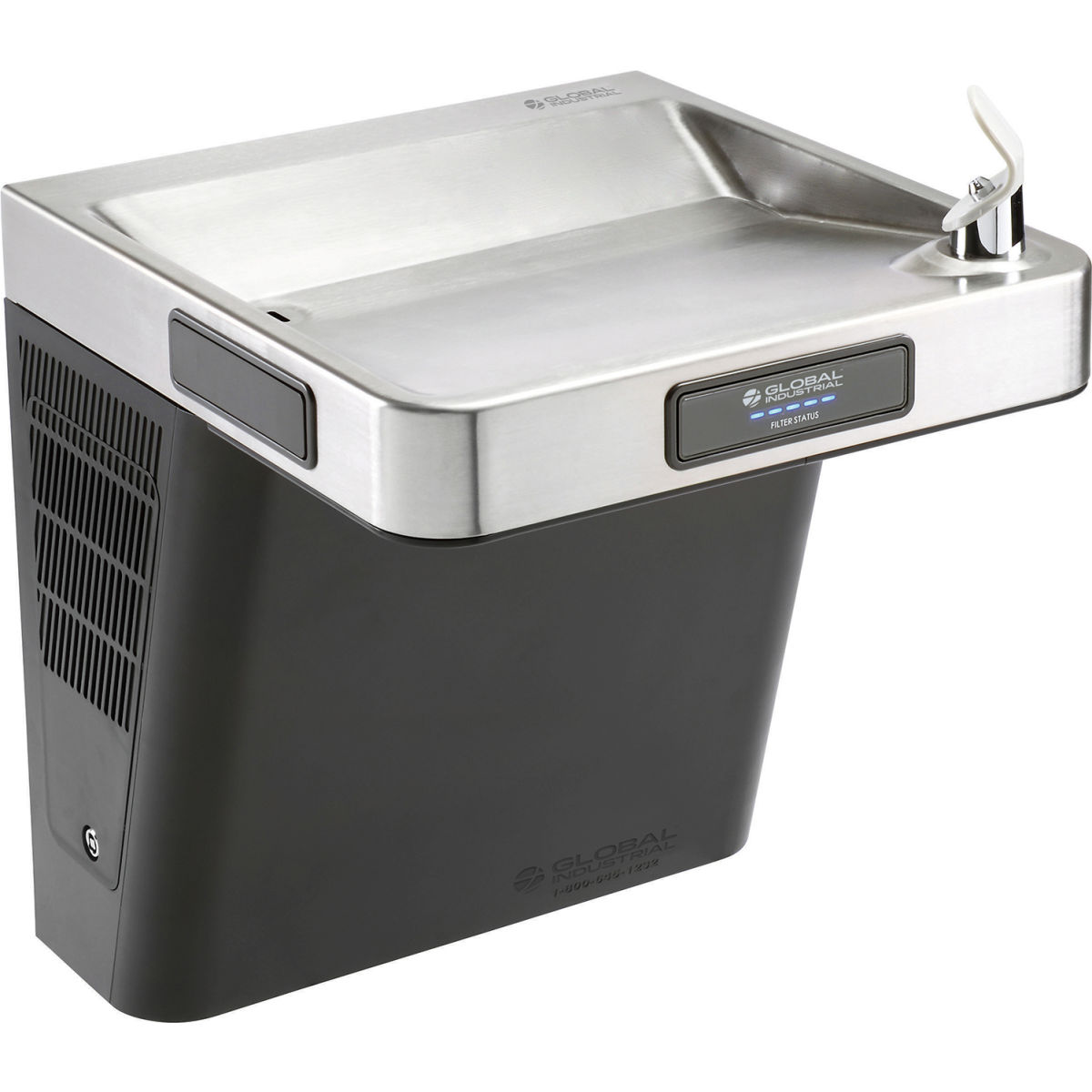 Filtered, Graphite & Stainless Steel Refrigerated Drinking Fountain