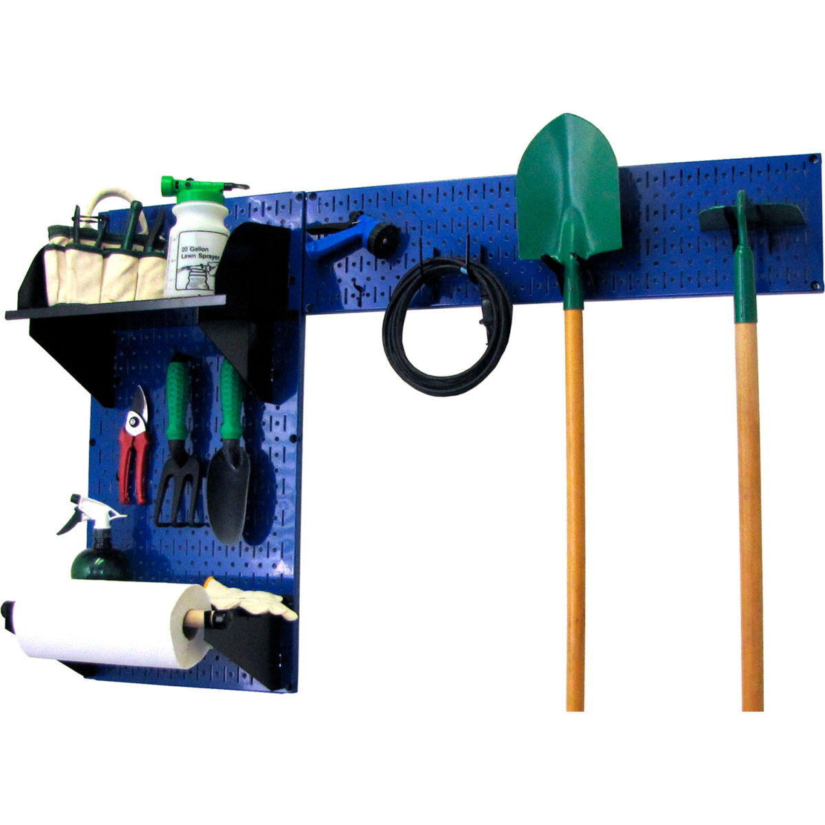 Pegboard Garden Tool Board Organizer, Blue & Black - 48 x 32 x 9 in.