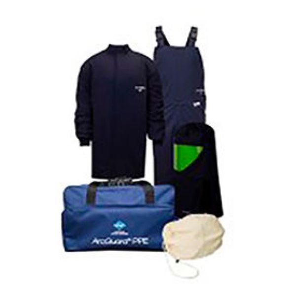 ArcGuard KIT4SC40NG 40 cal Compliance Arc Flash Kit Short Coat & Bib Overall without Gloves, Large
