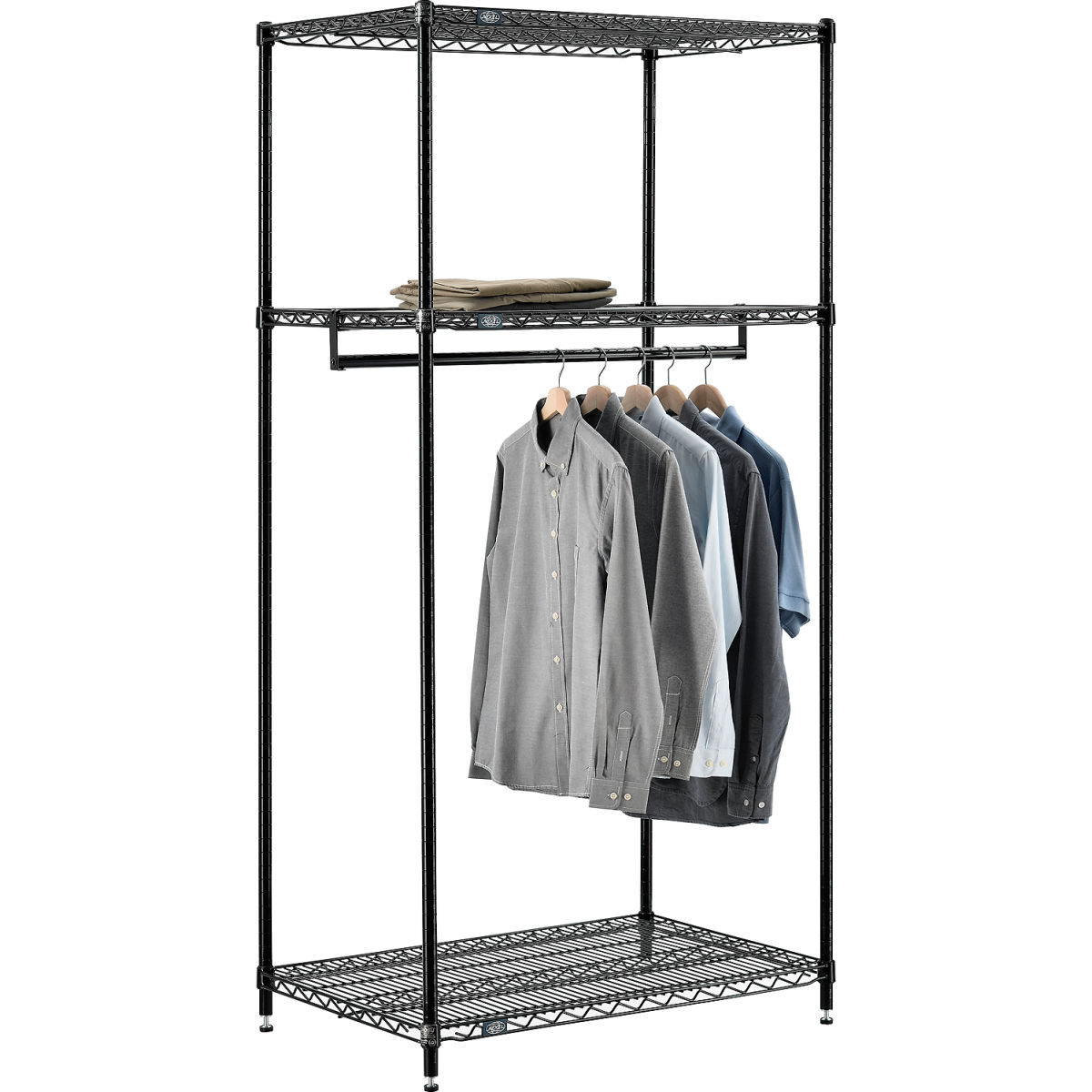 Picture of Global Industrial 184450B 74 x 36 x 24 in. Free Standing 3 Shelf Clothes Rack&#44; Black