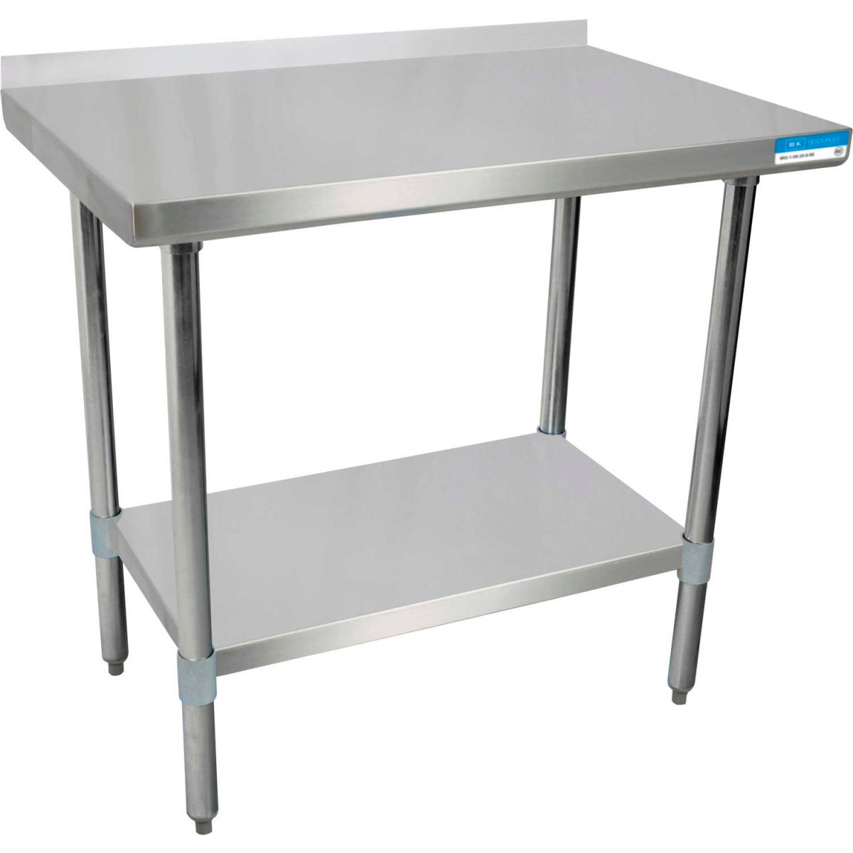 Picture of BK Resources B0899438 18 Gauge 430 Series Stainless Workbench with Undershelf & 1.5 in. Backsplash - 72 x 24 in.