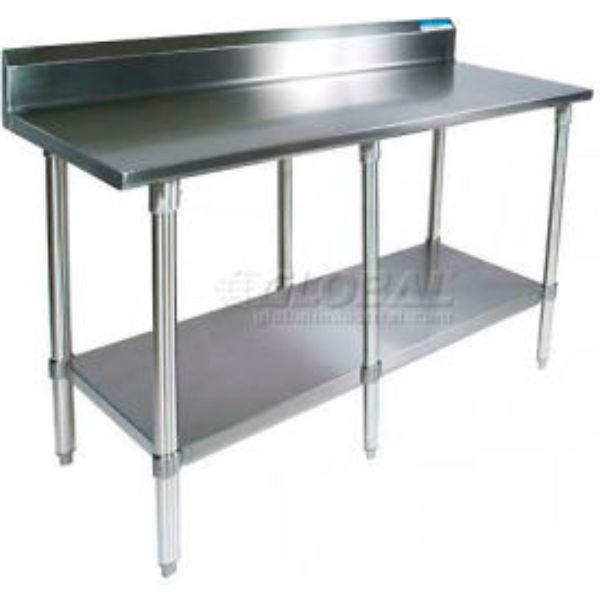 Picture of BK Resources B899518 18 Gauge 430 Series Stainless Workbench with Undershelf & 5 in. Backsplash - 84 x 24 in.