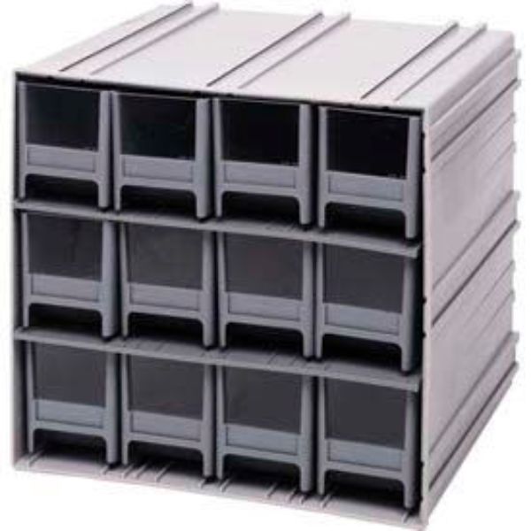 B382238 QIC-122 Interlocking Storage Cabinet with 12 Blue Drawers - 11.75 x 11.37 x 11 in.