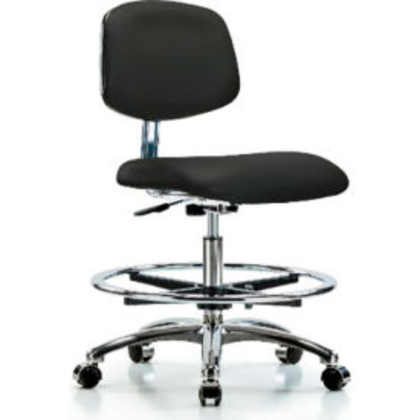 695539 Vinyl Interion Clean Room Stool - Black -  E-Com