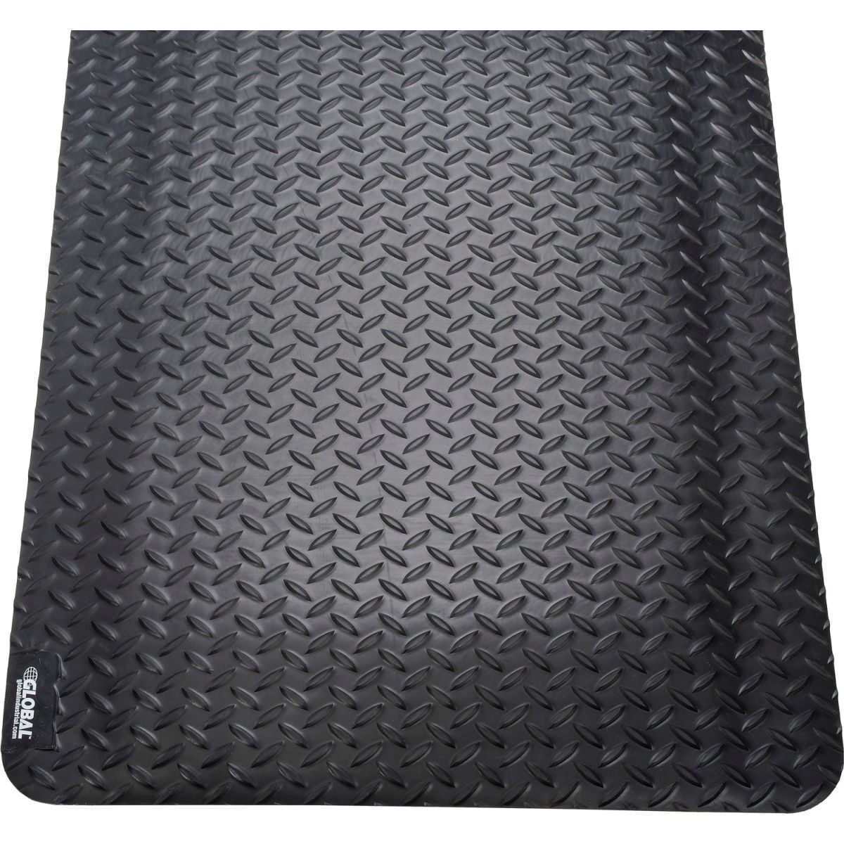 800324 0.93 in. & 4 x 6 ft. Global Industrial Diamond Plate Ergonomic Mat - Black