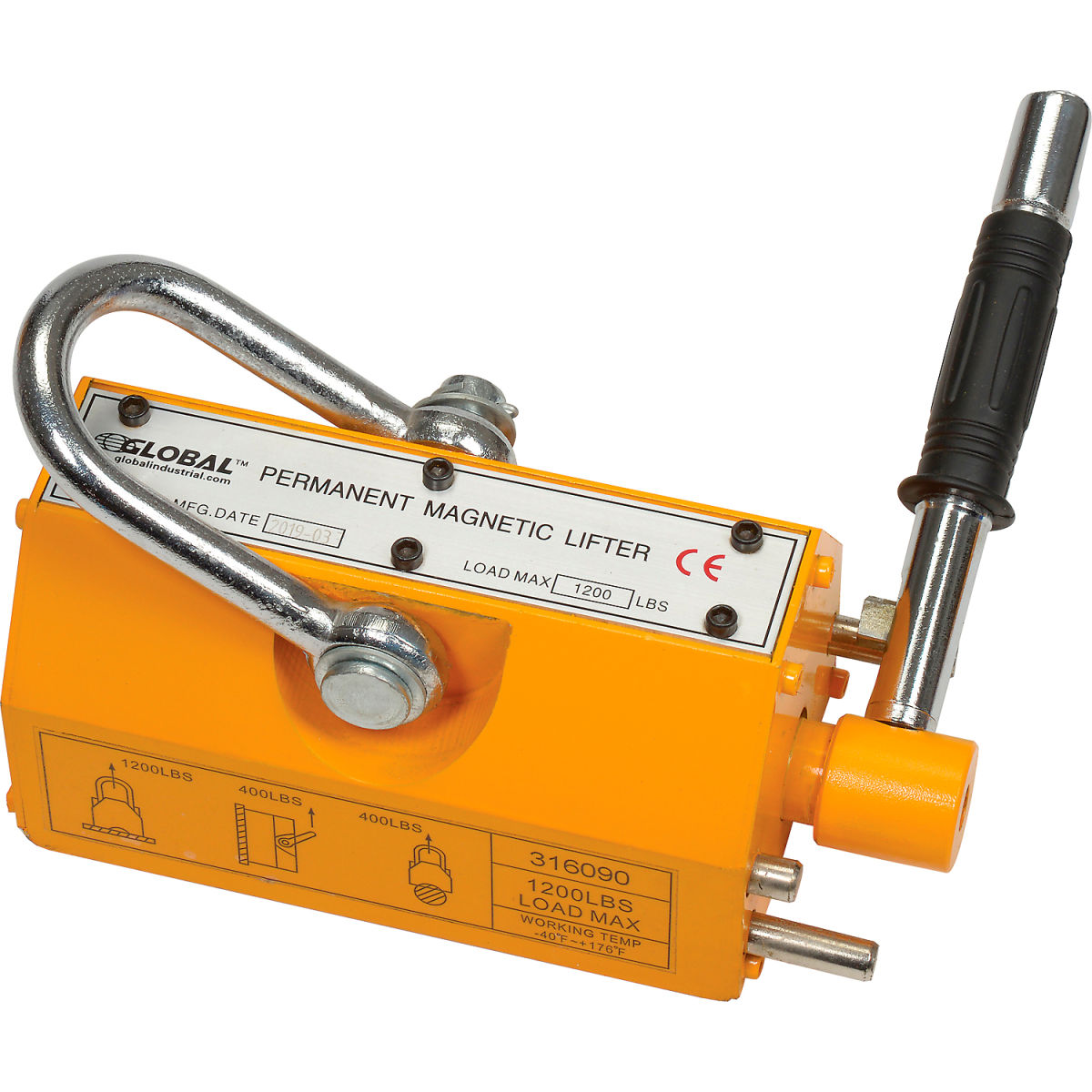 Global Industrial 316090 1200 lbs Lifting Magnet
