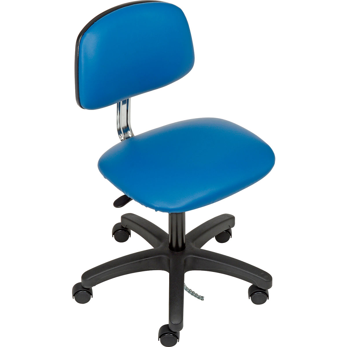 ESD Chair, Vinyl, Royal Blue, Armless, Mid Back