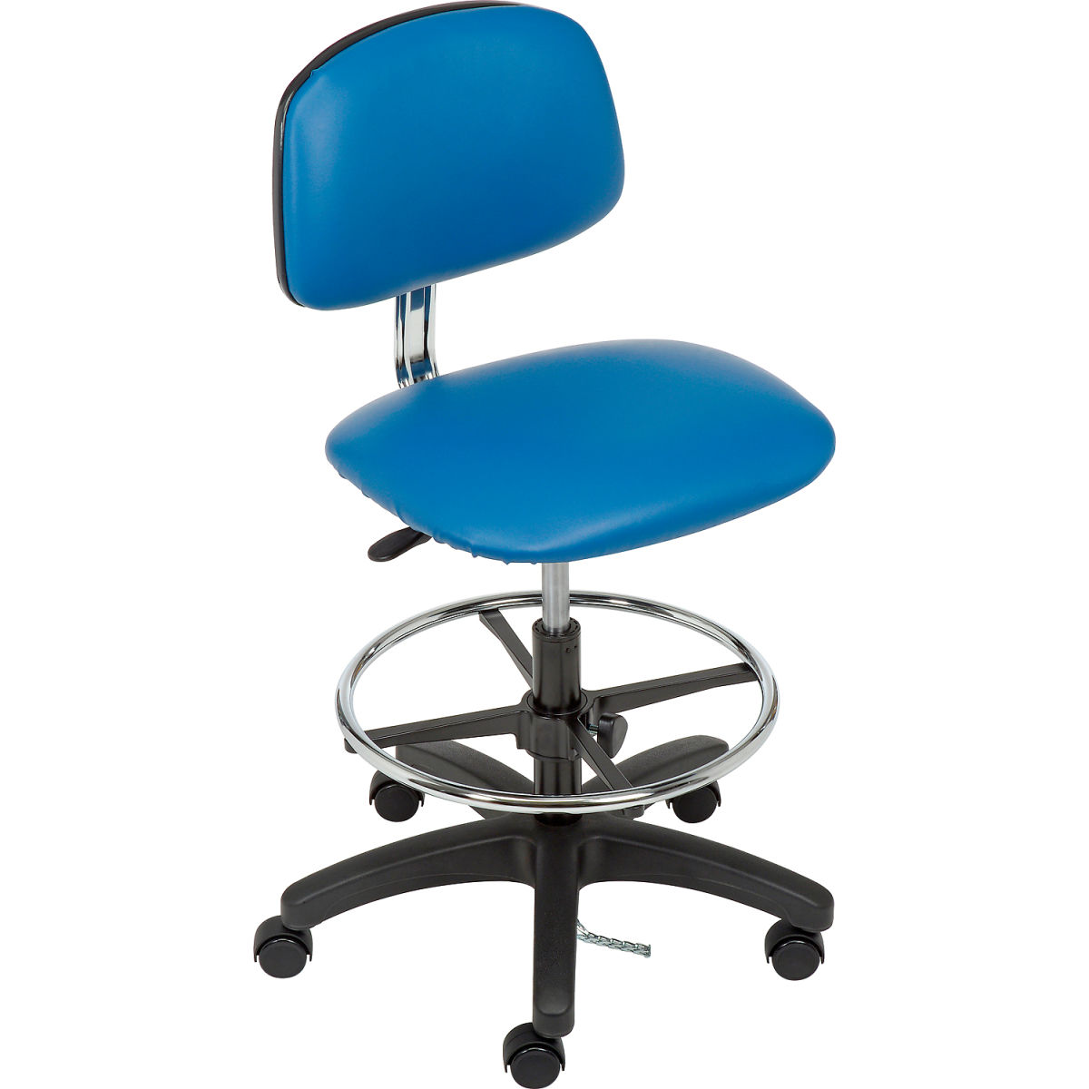 695537BL Interion ESD Vinyl Royal Blue Stool -  E-Com