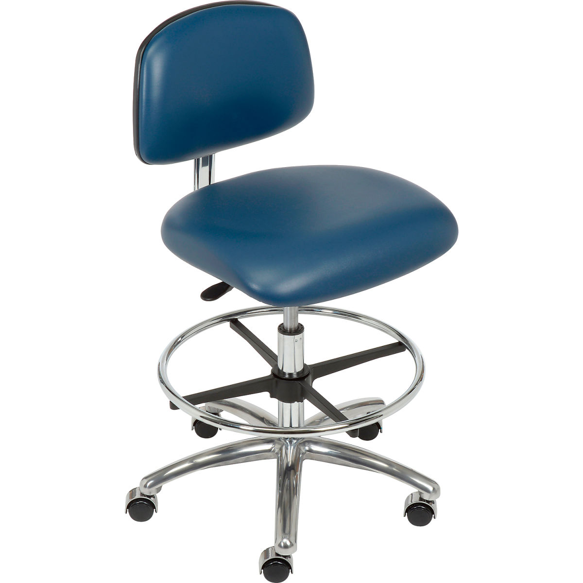 695539BL Vinyl Interion Clean Room Stool - Imperial Blue -  E-Com