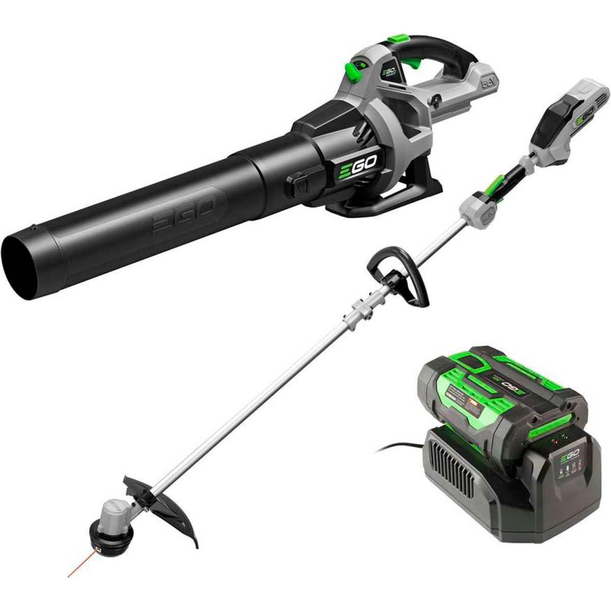 Chervon North America 534749 EGO ST1502LB Power Plus 56V 15 in. String Trimmer & 530 CFM Blower Combo Kit with 2.5Ah Battery & Charger