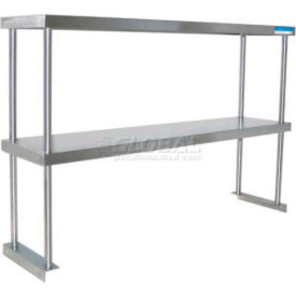 Picture of BK Resources B899487 72 x 12 in. BK-OSD-1272 18 Gauge 304 Stainless Steel Double Overshelf with Galvanized Legs & Undershelf