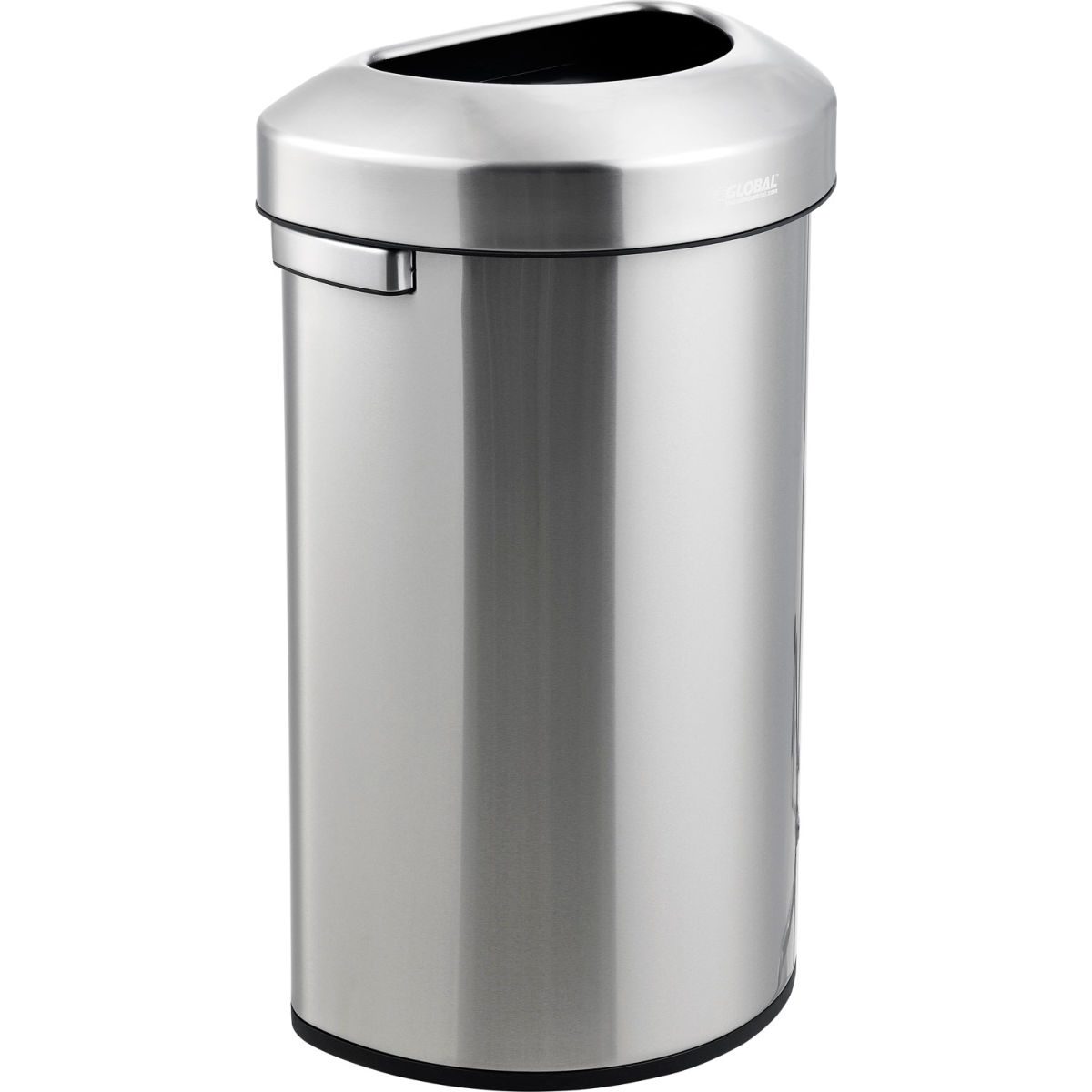 16 gal Stainless Steel Semi-Round Open Top Trash Can