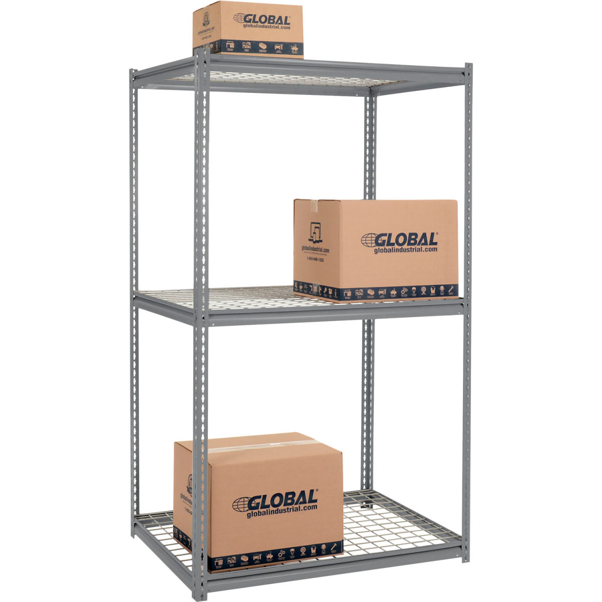 84 x 48 x 48 in. High Capacity 3 Levels Starter Rack with Wire Deck, Gray