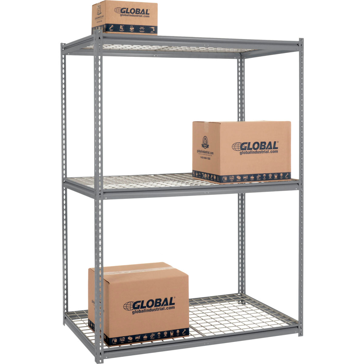 84 x 60 x 36 in. High Capacity 3 Levels Starter Rack with Wire Deck, Gray