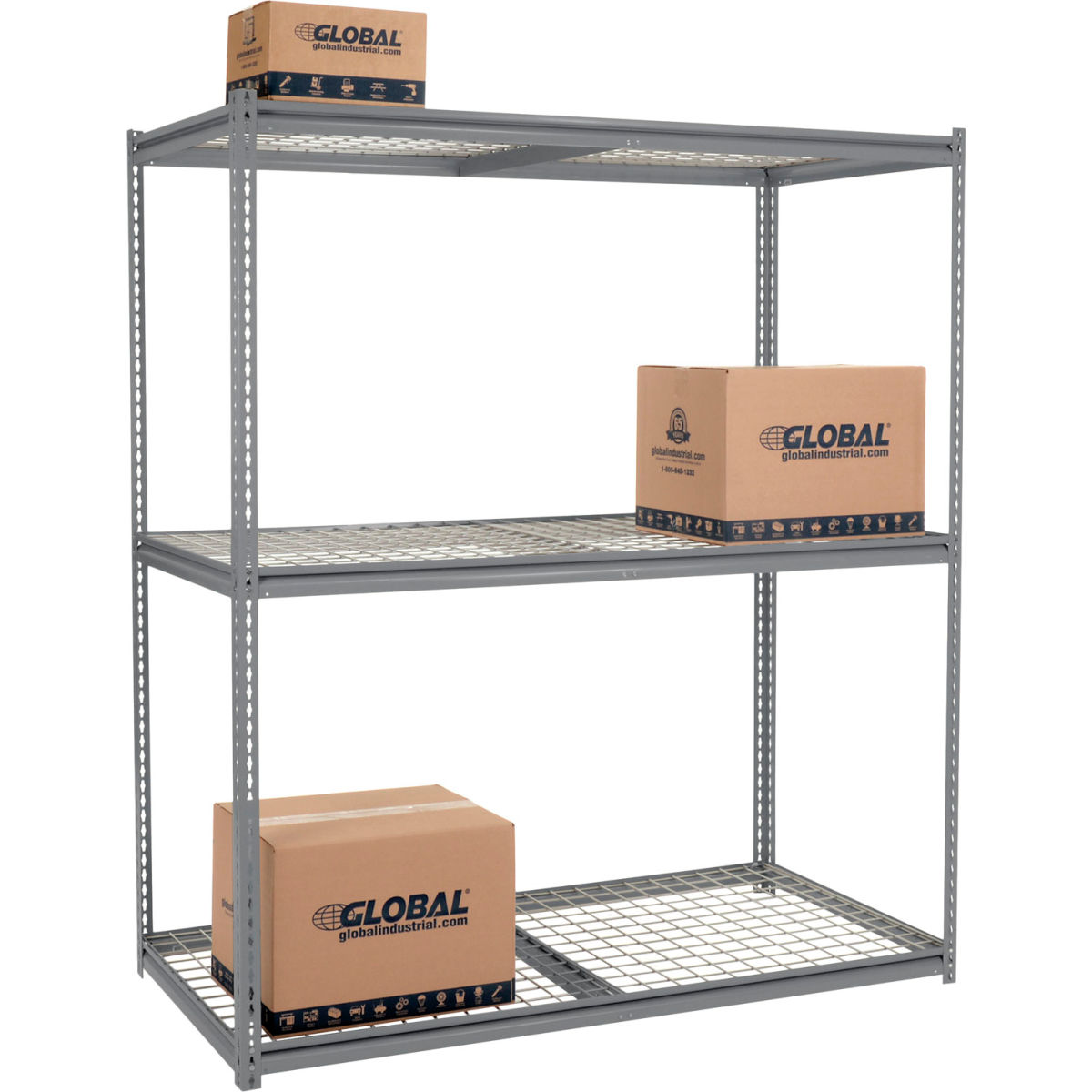 84 x 72 x 36 in. High Capacity 3 Levels Starter Rack with Wire Deck, Gray