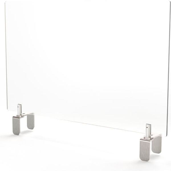 24 x 36 in. Frosted Thermoplastic Partition Extender with Attached Clamp