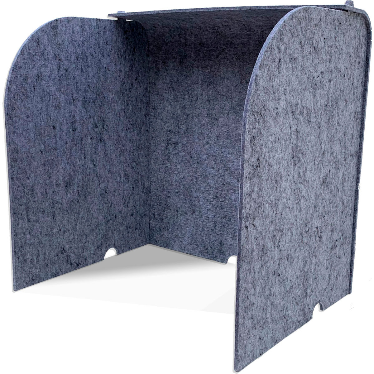 24 x 24 x 18 in. Acoustic Desktop Surround Silver PET Felt Protection Screen