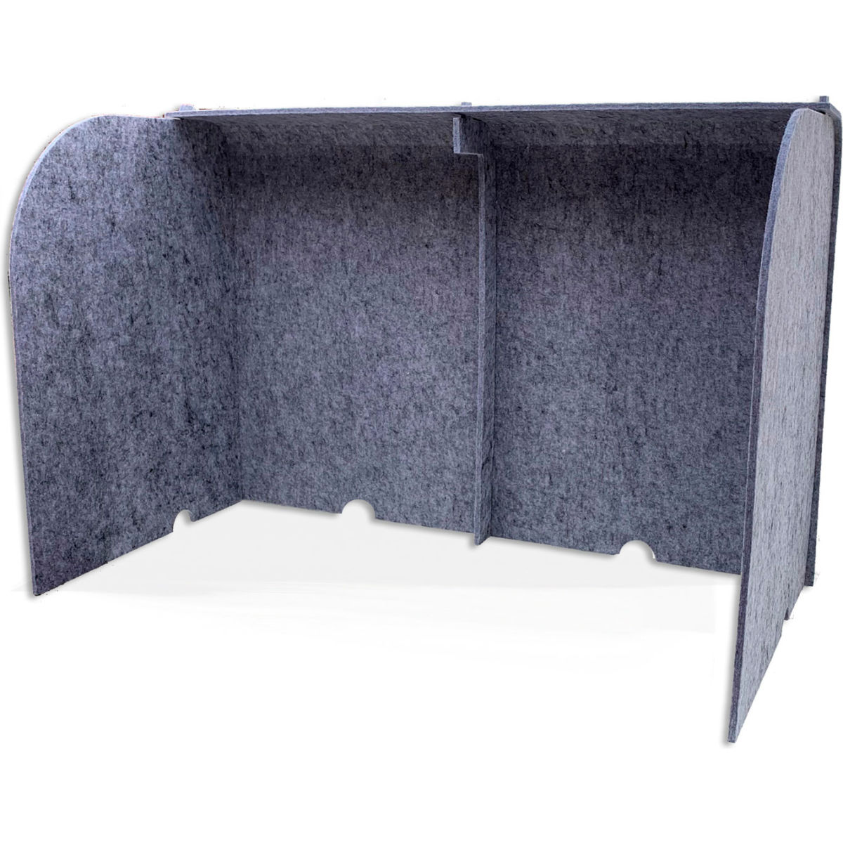 B2411815 24 x 36 x 18 in. Acoustic Desktop Surround Silver PET Felt Protection Screen