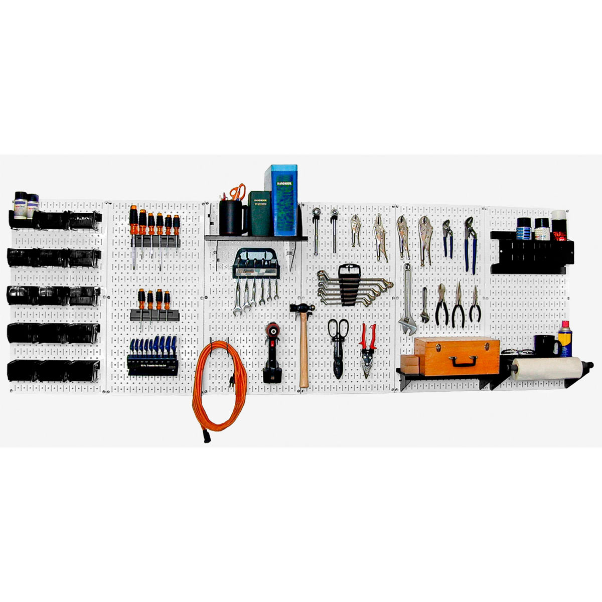 Picture of Wall Control B1296746 Pegboard Master Workbench Kit&#44; White & Black - 96 x 32 x 9 in.